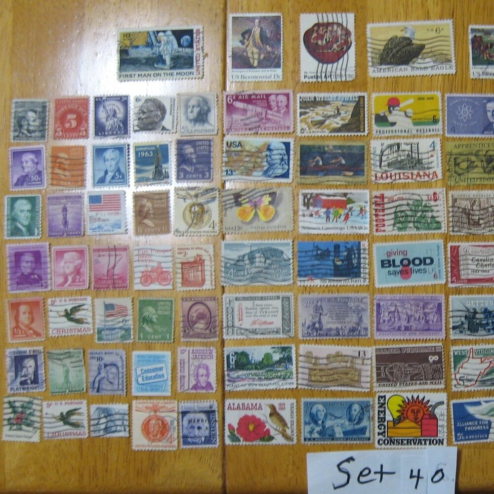 COPY - Lot Of 100 Assorted U.S. Stamps mostly from 1950 through 1981